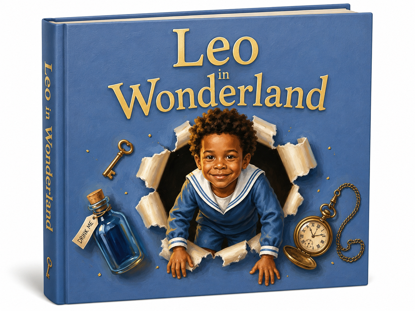 Leo's finished, personalised Alice in Wonderland