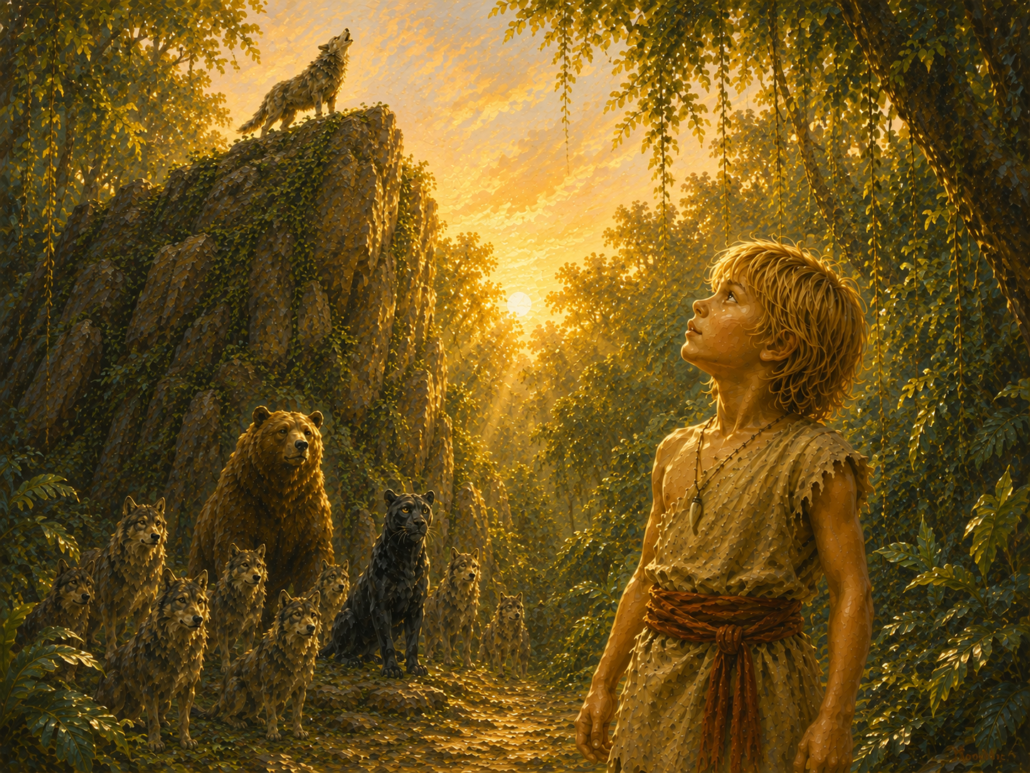 The child as the hero among the animals of the jungle
