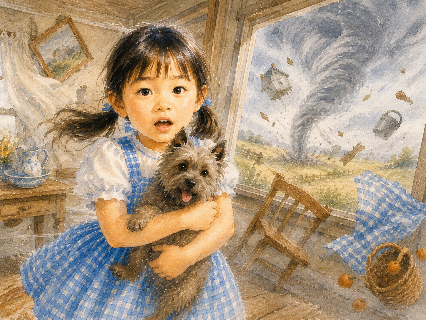 A child in a Wizard of Oz scene